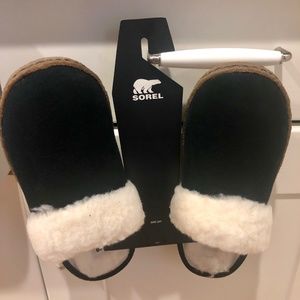 Sorel Fur Slippers Nakiska Slide II Black/Natural